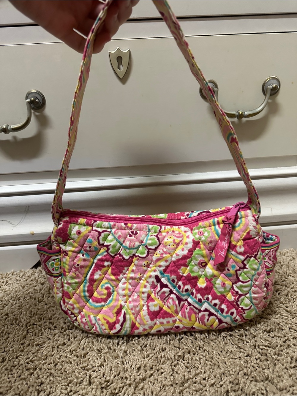 Vera Bradley Quilted Pink Floral Shoulder Bag